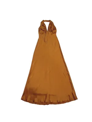 NWT Reformation Daniela in Copper Silk Halter Maxi Dress 4 thumbnail 7