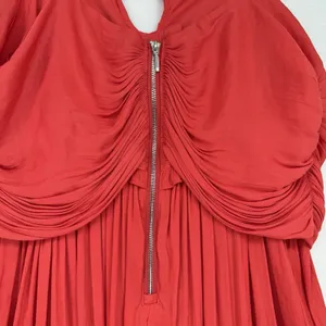 House of Harlow 1960 Dress Large Red Ruched Pleated Mini Keyhole Cocktail thumbnail 4