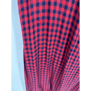 Zara Cardigan Women SMALL Red Navy Blue Plaid Button Front Maxi Dress Duster‎ thumbnail 6