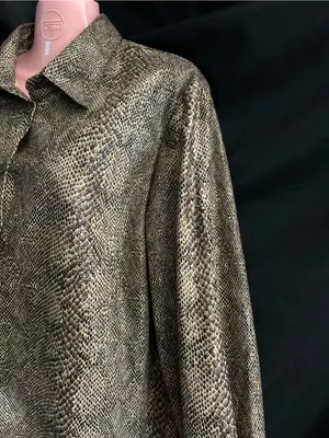 Harve Benard Holrzman Vintage Womens Snake-Print Button Front Jacket thumbnail 3