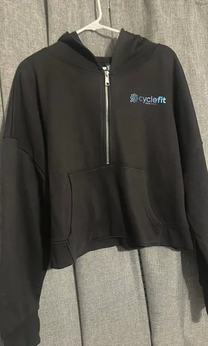Hooded cropped sweatshirt Black Size L thumbnail 1