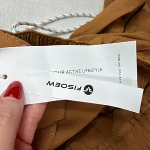 FISOEW Large Track Pants Brown Baggy Wide Leg Cropped Toggle Hem Gorpcore Sporty thumbnail 5
