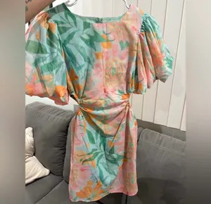 Petal & Pup Natalie Puff Sleeve Mini Dress thumbnail 4