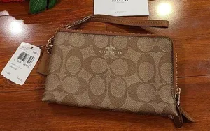 Coach Brown Signature Lesther Wristlets thumbnail 1