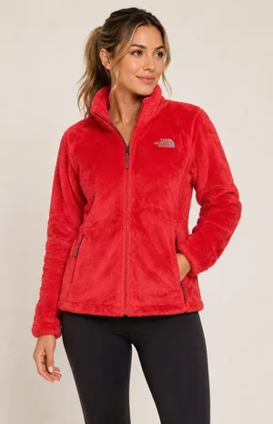 The North Face Osito 2 Red Full Zip High Pile Fleece Jacket Womens Large thumbnail 1