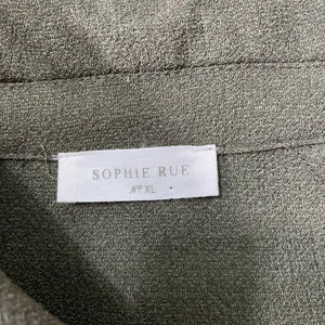 SOPHIE RUE Classic Lightweight Belted Lightweight Olive Green Trench Coat~XL thumbnail 11