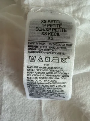 GAP Eyelet Drop-Waist Maxi Dress White XS Petite NWT thumbnail 10