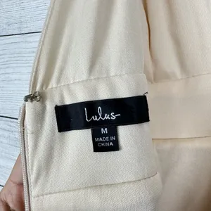 Lulus Heavenly Hues Cream Maxi Chiffon Dress Sz Medium Wedding‎ Bridesmaid Gala thumbnail 10