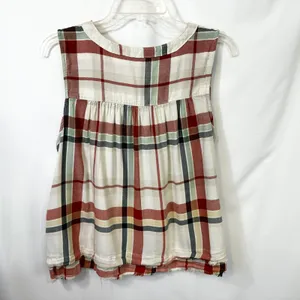 True Craft XL Tank Top Plaid Button Front Sleeveless Western Cowgirl Country 885 thumbnail 2