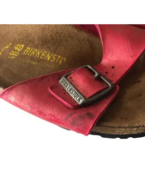 Birkenstock Madrid Slide Sandals Red 40 Narrow Women's Size 9 thumbnail 2