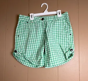 Nike Golf Sport Dri-Fit Women's Green Gingham Check Athletic Shorts thumbnail 1