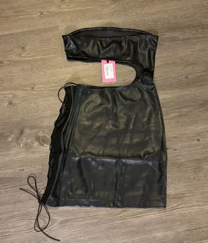 Edikted Black Leather Going Out Mini Dress thumbnail 9