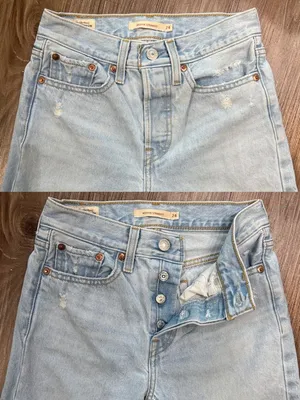 Levi’s Premium Wedgie Straight Jeans 24 Fits 25x25 Luxor Again Distressed $110 thumbnail 3