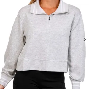 NWT Yogalicious Georgetown Scuba Half Zip Pullover Heather Gray Size Large thumbnail 1