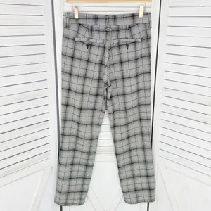 American Eagle Outfitters Plaid Flannel Super High‎ Rise Skinny Trousers Beige 4 thumbnail 3