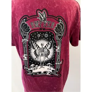 Empyre Zumiez T Shirt | Red Acid Wash Short Sleeve Tee Shirt thumbnail 5