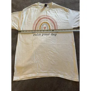 "Don't Let Idiots Ruin Your Day" Graphic T-Shirt Rainbow Pastel Funny Sarcastic thumbnail 2