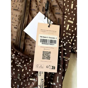Oh Polly Zeta Sheer Embellished Long Sleeve Mini Dress in Deep Cocoa Size 0 New thumbnail 7