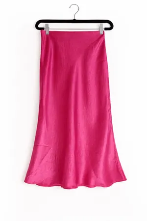 Babaton Satin Midi Skirt - Vibrant Pink (Size 4) thumbnail 4