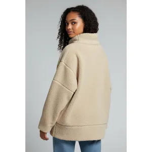 TUCKERNUCK Tan Teddy Fleece Rollins Pullover Medium Long‎ Sleeve Oversize Pile thumbnail 4