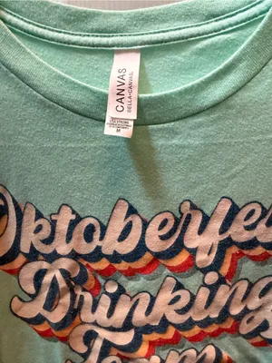 Bella Canvas Mint Graphic Tee with Retro Multicolor Print size M thumbnail 2