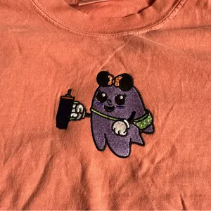 Pixie Lee & Co. Disney Let’s Go Ghouls Ghost L Comfort Colors Tee Halloween thumbnail 3