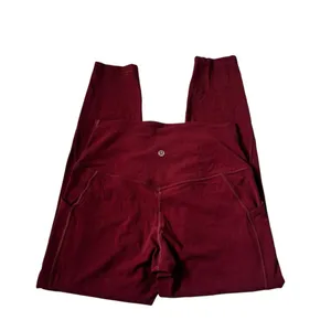 Lululemon Maroon Stretch Yoga Athletic Leggings Women Size 8 | 58-8 thumbnail 4