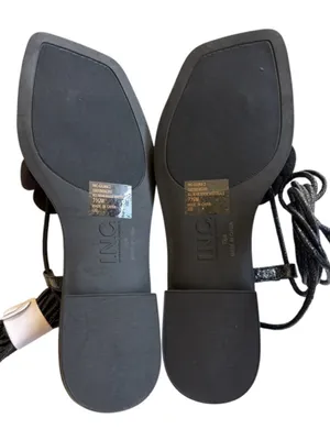 NEW INC. Intl. Concepts Macy's Gilma Flower Lace-sip Sandals Black Size 7.5 thumbnail 6