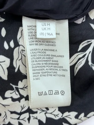 Free People Black Floral Open-Back Long-Sleeve Mini Dress thumbnail 9