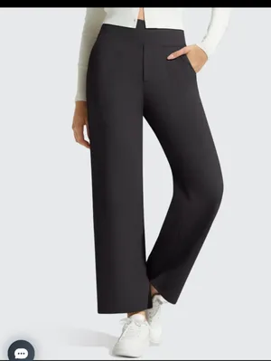 NWT G4Free BareFeel Faux Fly Ankle Casual Dress Pants Black Wide thumbnail 2