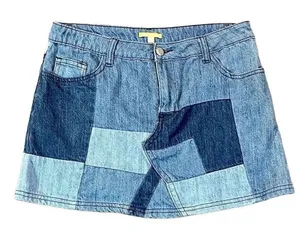 Gianni Bini Patchwork Denim Jean Skirt Medium thumbnail 1