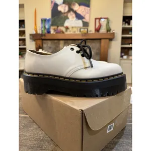 Dr. Martens 1461 Quad Leather Oxfords Platform Shoes White US Mens 7/ Womens 8 thumbnail 3