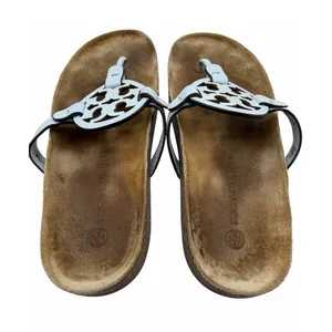 Tory Burch Miller Thong Sandals Light Blue Leather Logo Cork Footbed Women’s 8.5 thumbnail 10