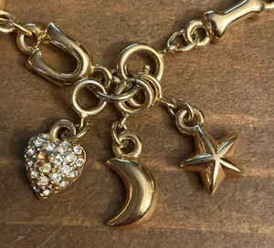 Vintage MOD signed I Love You charm bracelet thumbnail 2