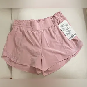 Lululemon NWT Hotty Hot High Rise Lined 4”Shorts Pink Haze Size 12 thumbnail 8