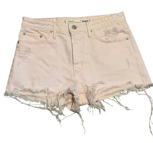 Lovers + Friends Jack High Rise‎ Distressed Denim Shorts Pink Amalfi Size 28 thumbnail 1