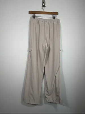 Gilly Hicks Taupe Cargo Wide Leg Drawstring Pants Medium thumbnail 2
