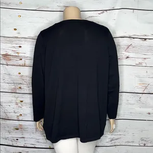 Catherines Size 2X Black - Owl Sequin Christmas Crewneck Sweater Top thumbnail 3