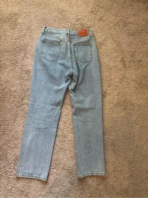 Princess Polly Alexanderson Straight Leg Jeans Light Wash Denim thumbnail 4