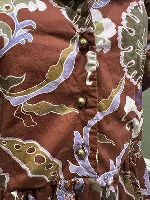 Entro Multi Mixed‑Print Button‑Front Midi Dress – Red Bean – Size M thumbnail 14
