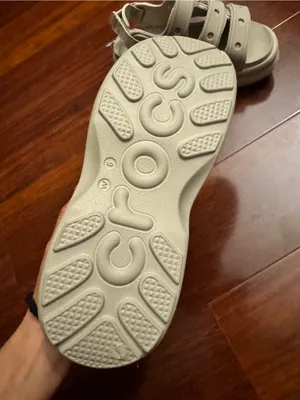 Beige Chunky Sport Sandals crocs size 6 thumbnail 4
