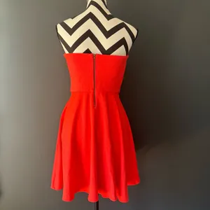 AMANDA UPRICHARD Sweetheart Neck Strapless Ponti Dress Mini Neon Orange‎ Medium thumbnail 4