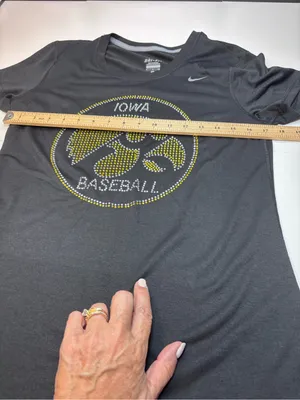 Nike Dri-Fit Women’s Iowa Hawkeyes Baseball Rhinestone Tee Black Sz S NWOT thumbnail 10