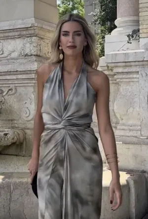 ZARA Dress maxi multiposition satin effect wedding party coctail thumbnail 3