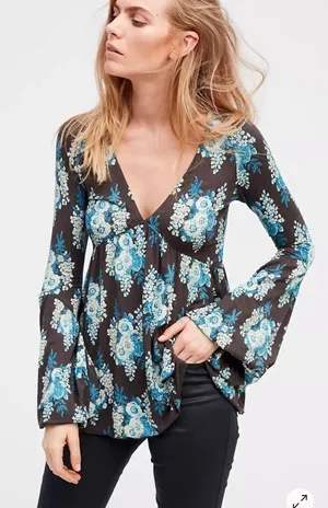 Free People Speak‎ Easy Top size small boho peasant hippie thumbnail 1