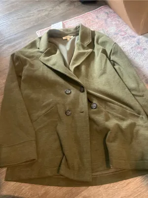 Madewell Olive Green Double-Breasted Women's Peacoat thumbnail 4