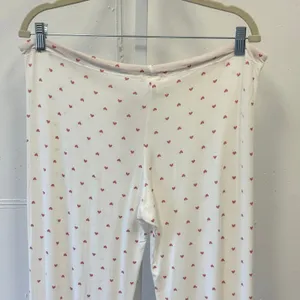 Eberjey Gisele Heart Print Pajama Pants Joggers Cream Pink XS 1331 thumbnail 5