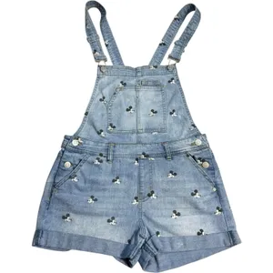 Disney Parks Mickey Mouse Denim Short Overalls Juniors Size Medium Bounding thumbnail 1