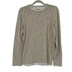 Abercrombie & Fitch Layered Hem Tee Sz S Tan Y2K Minimalist Neutral Clean Girl thumbnail 2