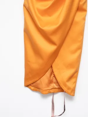 House of CB - Bianca Tangerine Satin Corset Midi Dress thumbnail 12